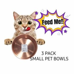 Boots & Barkley Stainless Steel Cat Dish Pet Bowl Rubber Bottom Lot Of 3